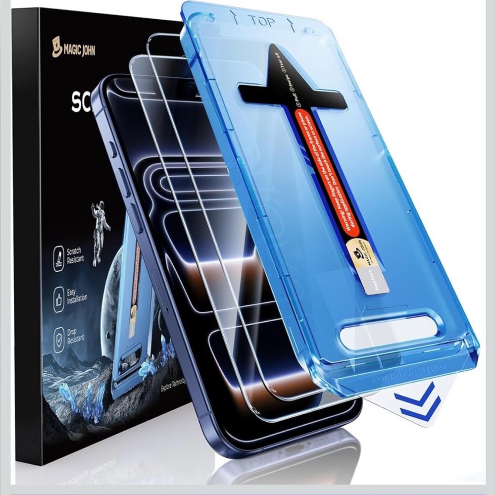 MAGIC JOHN 2 Pack for iPhone 17 Pro 6.3 inch Tempered Glass Screen Protector